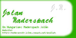 jolan maderspach business card